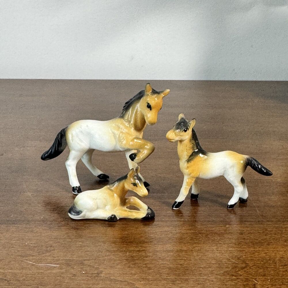 Vintage Hagen Renaker Horse & Foals Figurine Set Miniature Model Horse Lot